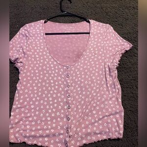 Pink floral crop top, American Eagle